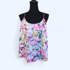 Vintage Y2K Victoria's Secret Coquette Fairy floral cami tank top Size XL